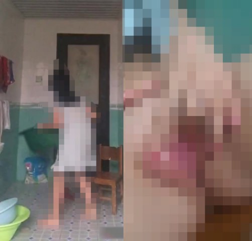 パイパン美女が踊りながら脚を広げる