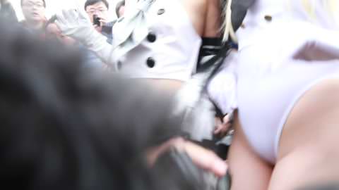 「シマカゼ」トリオ（KanColle）のTバック姿の股間を至近距離で捉えた動画が、「レズビアンのダークサイド」としてSNSを席巻