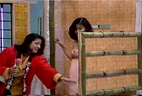 テレビ司会者が温泉を紹介し、見せてはいけないものを露出