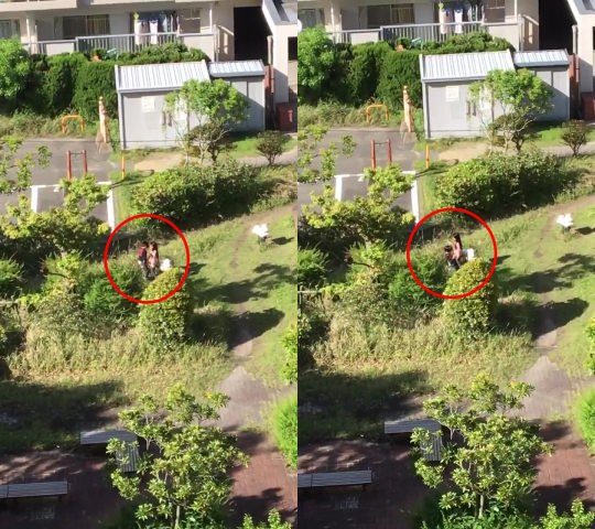 街頭で働く女子大生