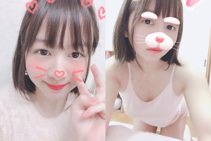 おっぱい丸出しの可愛い配信