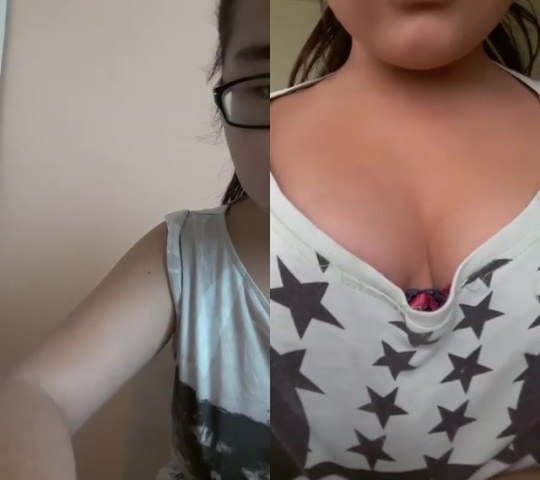 勉強に疲れた若い女の子の配信